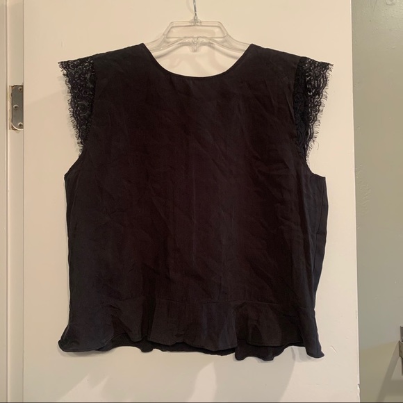 Zara Lace Shoulder Peplum Top - Picture 3 of 5